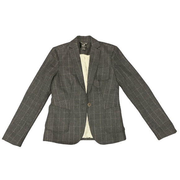 Maison Scotch Plaid Check Wool Equestrian Blazer - Picture 2 of 12
